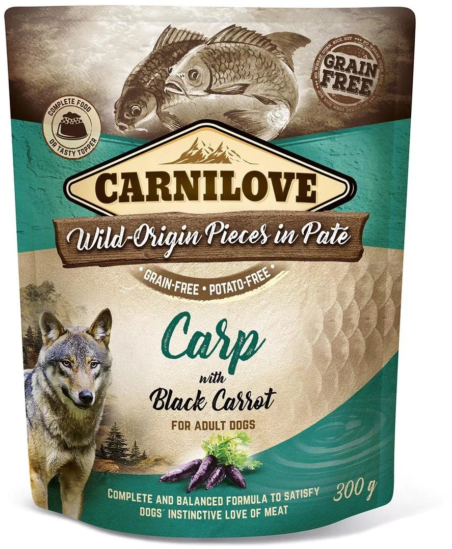 Carnilove Dog Pouch Paté Carp with Black Carrot 300g kapsičky pro psy