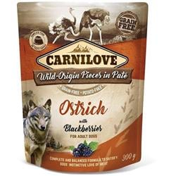 Carnilove Dog Pouch Paté Ostrich with Blackberries 300g kapsičky pro psy