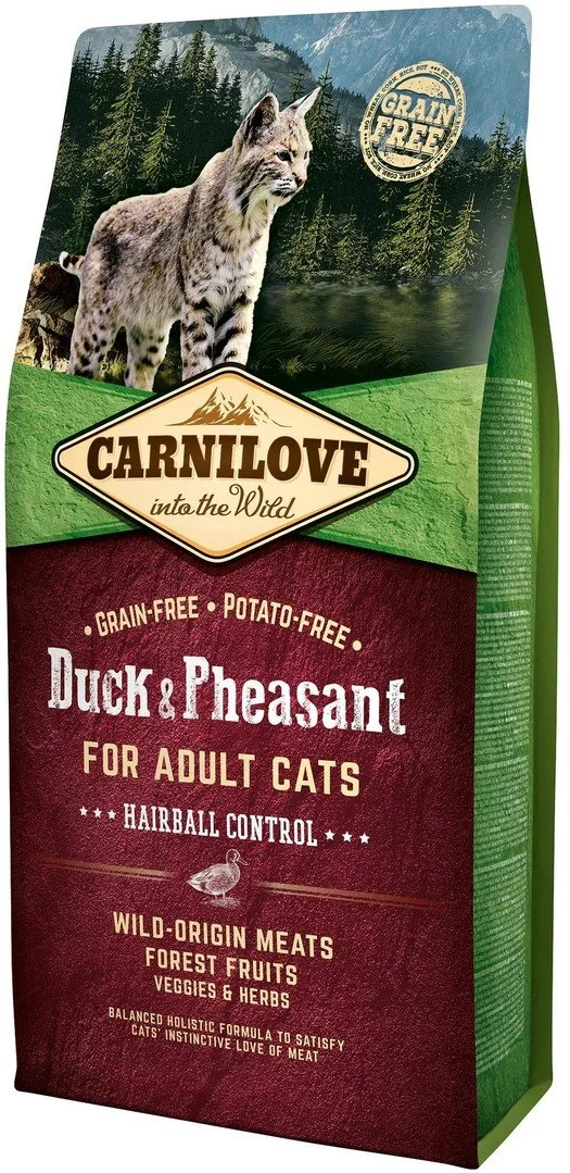 Carnilove Duck & Pheasant for Adult Cats - Hairball Control 6kg granule pre mačky