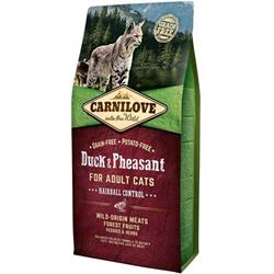 Carnilove Duck & Pheasant for Adult Cats - Hairball Control 6kg granule pre mačky