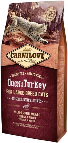 Carnilove Duck & Turkey for Large Breed Cats – Muscles, Bones, Joints 6kg granule pro kočky
