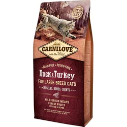 Carnilove Duck & Turkey pre veľké plemená mačiek - svaly, kosti, kĺby 6kg granúl pre mačky