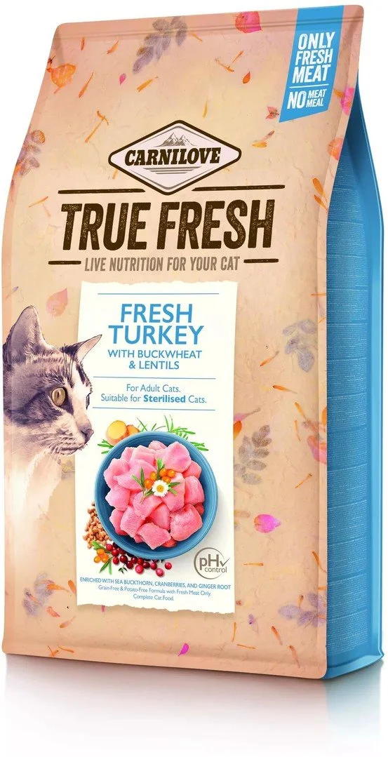 Carnilove True Fresh Cat Turkey, 4,8kg granule pro kočky