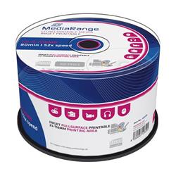 CD-R MediaRange 700MB 52x SPINDL (50pack), printable MR208 - Datová media zapisovací