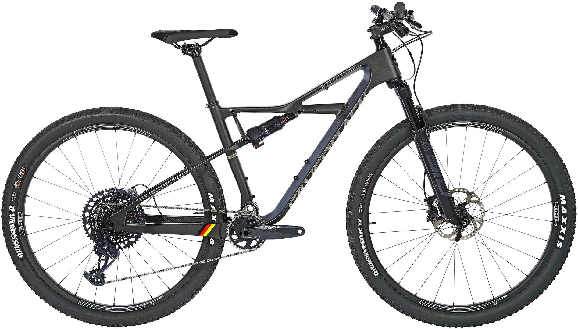 Celoodpružený bicykel SILVERBACK STRATOS CF - SRAM GX 12s, veľkosť L - Matt Black / Silver