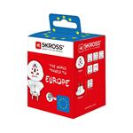 Cestovný adaptér SKROSS Európa pre cudzincov v Českej republike, typ E/F