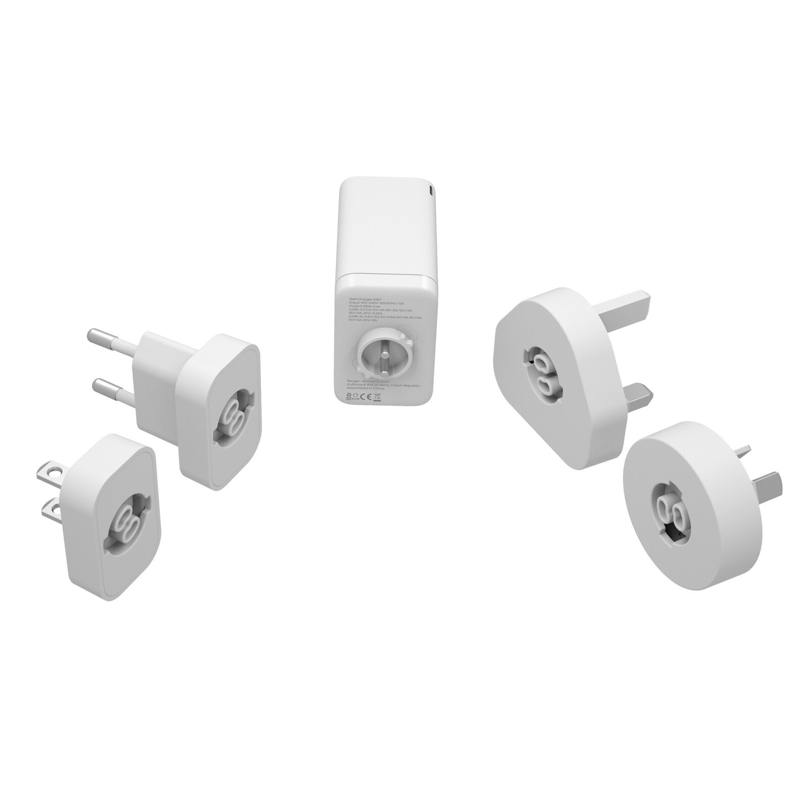 Cestovný PD GaN adaptér Cubenest 65W S3D1