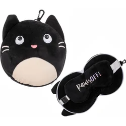 Cestovný plyšový vankúš s maskou na oči Cat