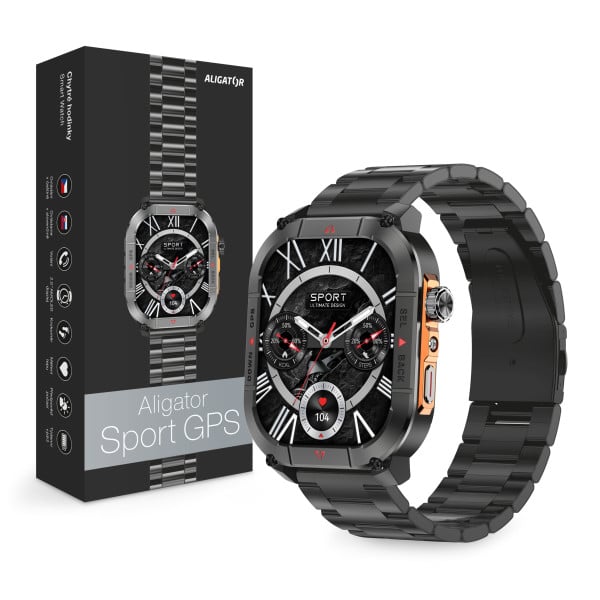 Chytré hodinky ALIGATOR Watch Sport GPS, černé