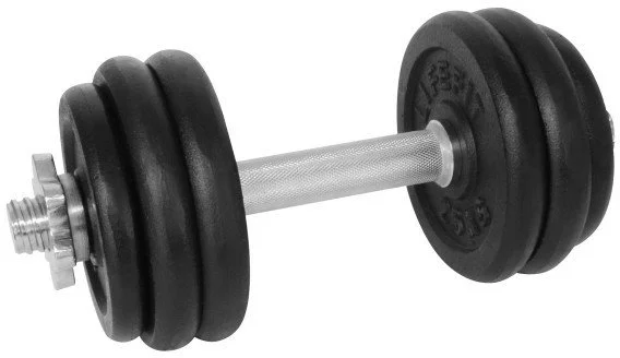 Činka nakladacia LIFEFIT jednoručná 15 kg, 30mm tyč/6x kotúč F-CIN-15-3