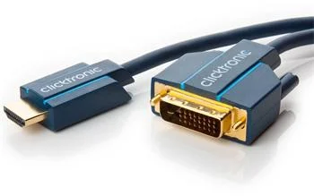 ClickTronic HQ OFC kábel HDMI male DVI-D male (24+1), pozlátené, 15m CLICK70347