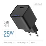 ColorWay 1x USB-C/ sieťová nabíjačka/ GaN/ PD/ PPS/ 25W/ čierna