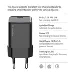 ColorWay 1x USB-C/ sieťová nabíjačka/ GaN/ PD/ PPS/ 25W/ čierna