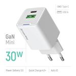 ColorWay 1x USB-C/ sieťová nabíjačka/ GaN/ PD/ PPS/ QC/ 30W/ biela
