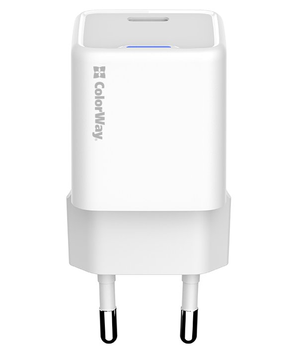 ColorWay 1x USB-C/ síťová nabíječka/ GaN/ PD/ PPS/ 25W/ Bílá