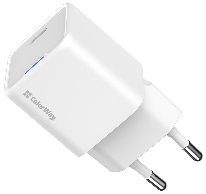 ColorWay 1x USB-C/ síťová nabíječka/ GaN/ PD/ PPS/ 35W, Bílá