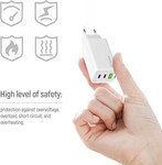 ColorWay 2x USB-C, 1x USB-A/ sieťová nabíjačka/ GaN/ PD/ PPS/ 65W, biela