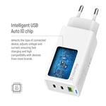 ColorWay 2x USB-C, 1x USB-A/ síťová nabíječka/ GaN/ PD/ PPS/ 65W, Bílá
