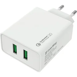 ColorWay AC nabíječka 2x USB-A 36W QC3.0, bílá