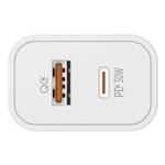 ColorWay CW-CHS037PD-WT, 1x USB a 1x USB-C, 30 W, biela
