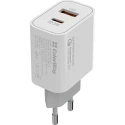 ColorWay CW-CHS037PD-WT, 1x USB a 1x USB-C, 30 W, biela