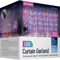 ColorWay LED girlanda/ vnitřní / 300 LED / délka 3 x 3m / více barevná/ AC 220V
