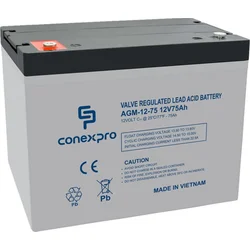 Conexpro AGM 12V, 75Ah, 10 rokov, M6