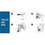 Conexpro beznástrojový keystone FTP, CAT6A, strieborný