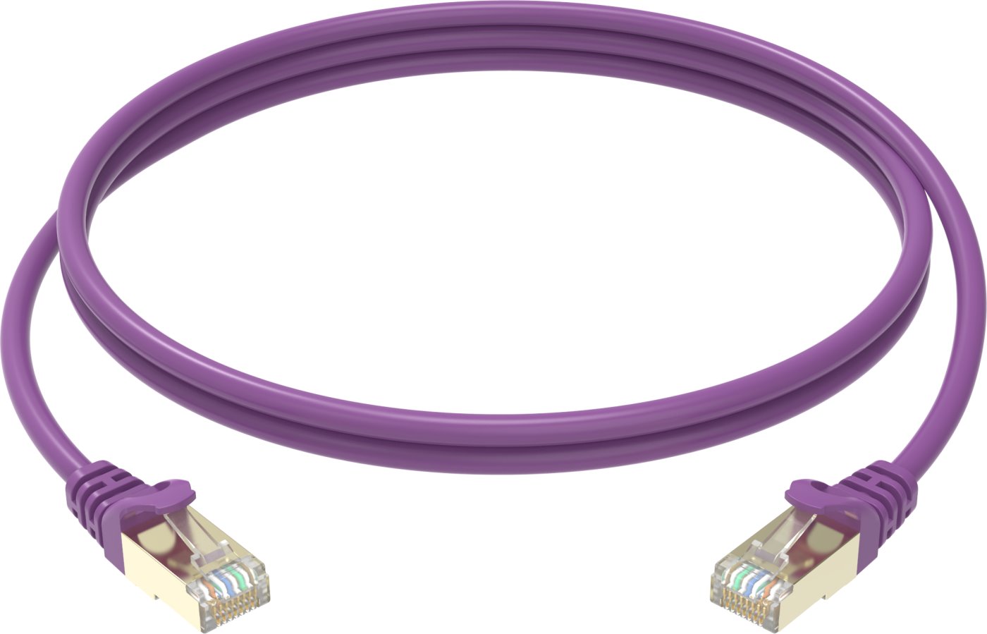 Conexpro slim patch kabel STP, CAT6A, 0.5m, fialový