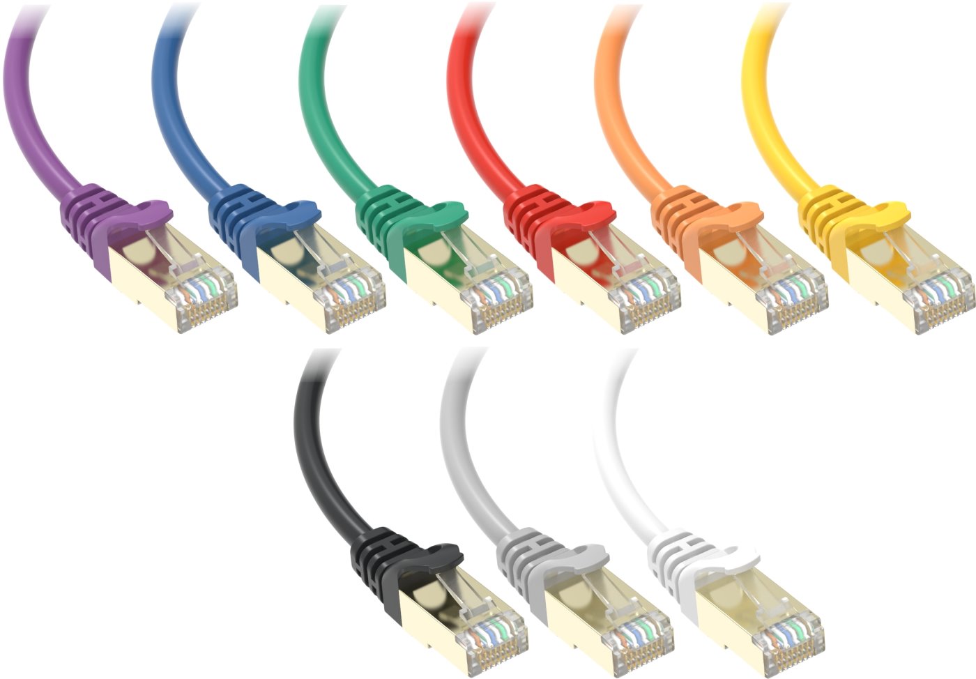Conexpro slim patch kabel STP, CAT6A, 0.5m, žlutý
