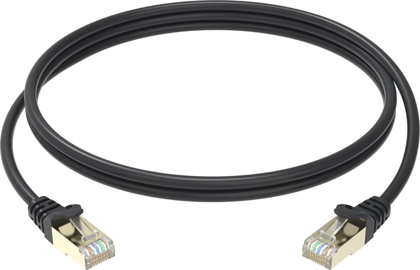 Conexpro slim patch kabel STP, CAT6A, 1m, černý