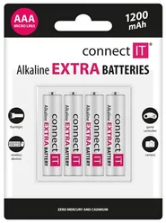 Connect IT Alkalické baterie AAA 1,5V blister 4ks/balení