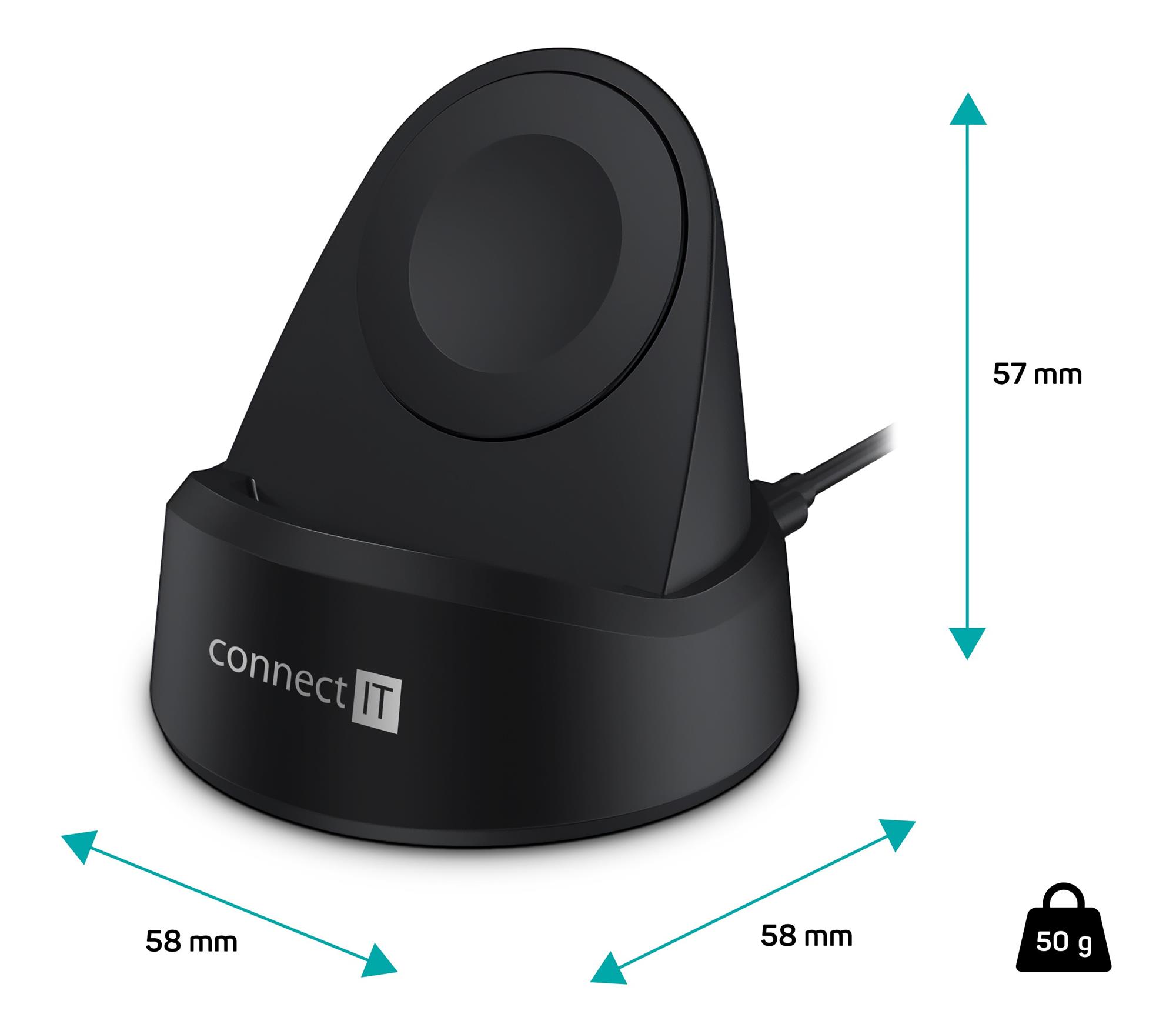 CONNECT IT Bezdrôtová nabíjačka WatchCharger kompatibilná so zariadením Samsung, čierna