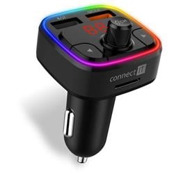 CONNECT IT CarRGB Bezdrátový FM transmitter, 2xUSB+MicroSD, ČERNÝ