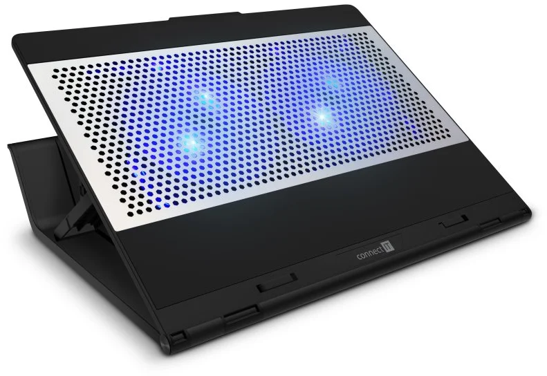 CONNECT IT Chladiaca podložka FrostBlast pod notebook s modrým podsvietením