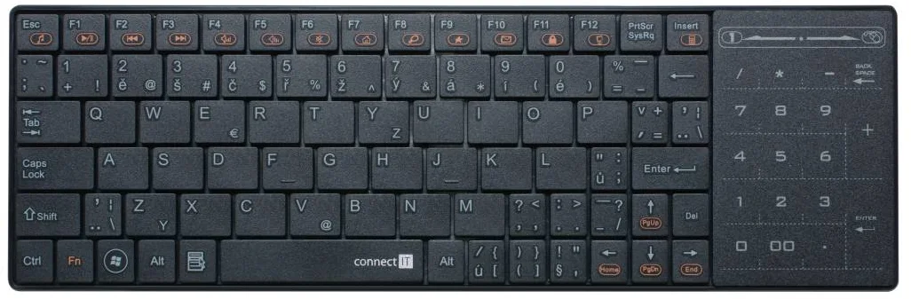 Connect IT CI-210 KW3100 bezdrôtová klávesnica + touch pad/num pad