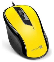 Connect IT CMO-1200-YL myš optická, USB, 1000 DPI
