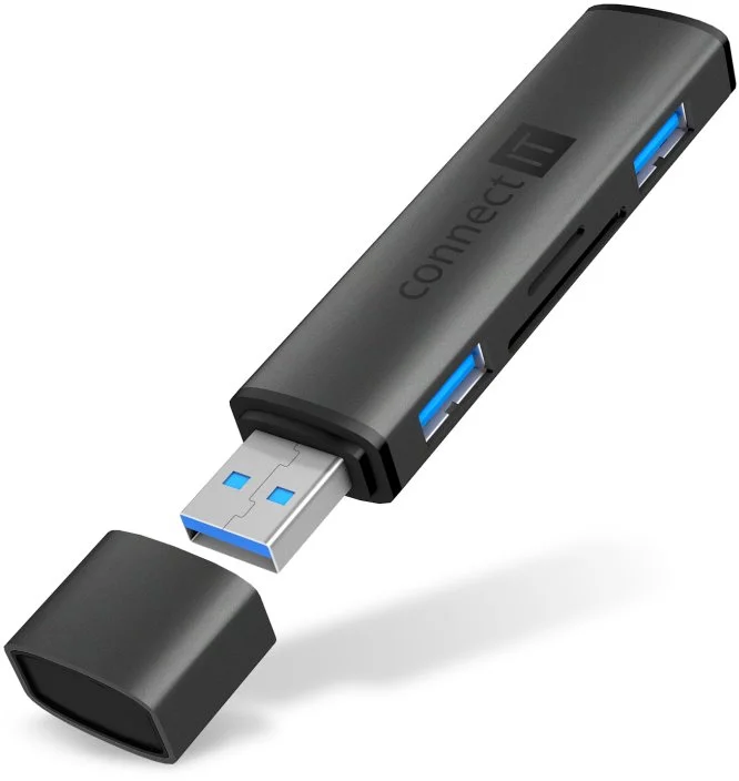 CONNECT IT COMPACT 4v1 USB-A hub + čítačka kariet