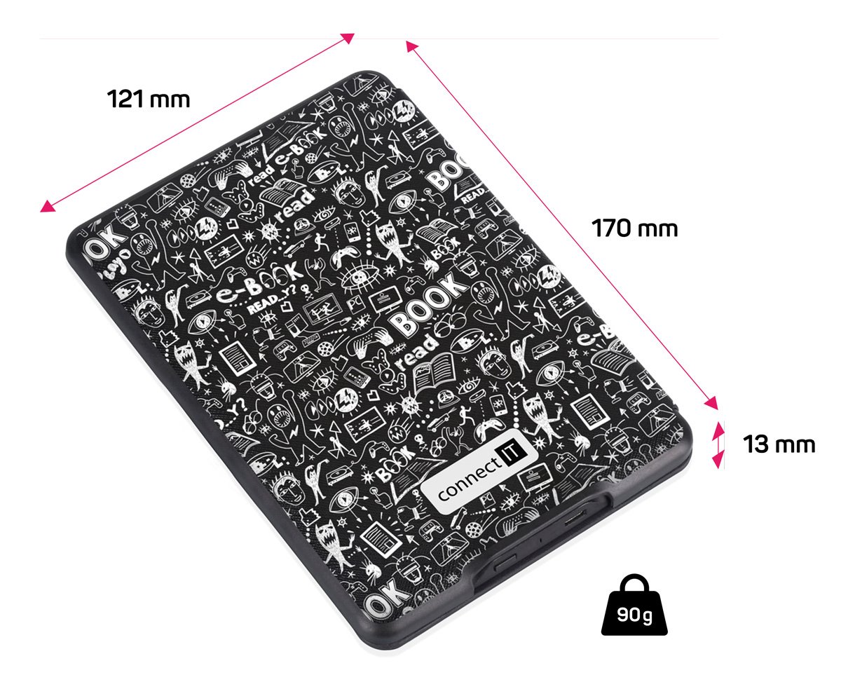 Connect IT Doodle pouzdro pro Amazon Kindle Paperwhite 4 (2018), černé