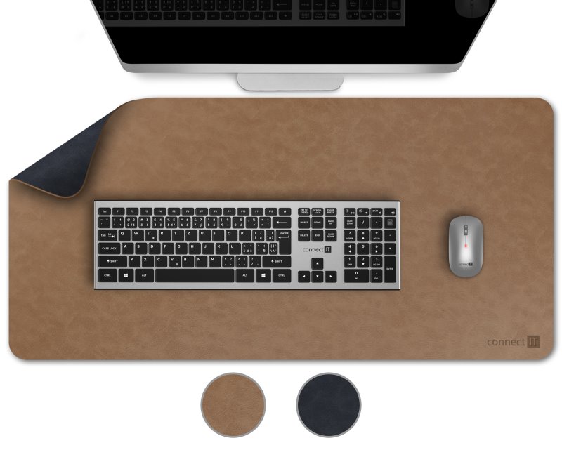 CONNECT IT DoubleColor podložka pod klávesnici a myš, MODRÁ+SVĚTLE HNĚDÁ