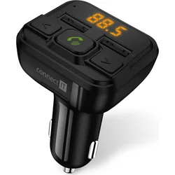 CONNECT IT InCarz Bezdrátový FM transmitter, 2xUSB+Micro SD Card, ČERNÝ
