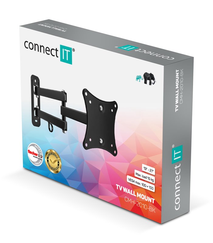 CONNECT IT nástěnný držák na obrazovky 13-27", černý