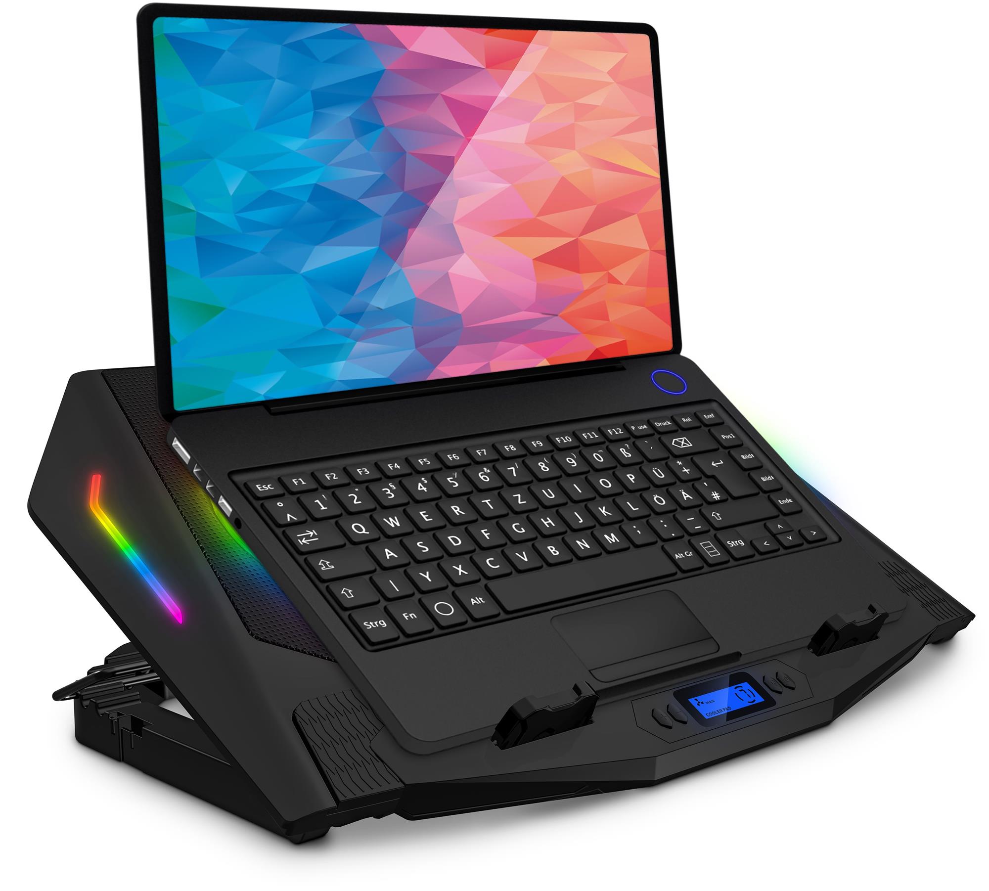 Connect IT NEO RGB chladiaca podložka pod notebook, čierna
