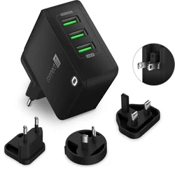 Connect IT Nomad2 WorldTravel nabíjací adaptér 3xUSB-A, 24W, čierny CWC-3310-BK