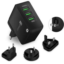 Connect IT Nomad2 WorldTravel nabíjecí adaptér 3xUSB-A, 24W, černý CWC-3310-BK - Nabíječky