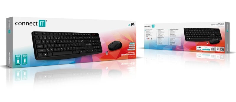 CONNECT IT OfficeBase Wireless Combo Bezdrôtová čierna klávesnica + myš