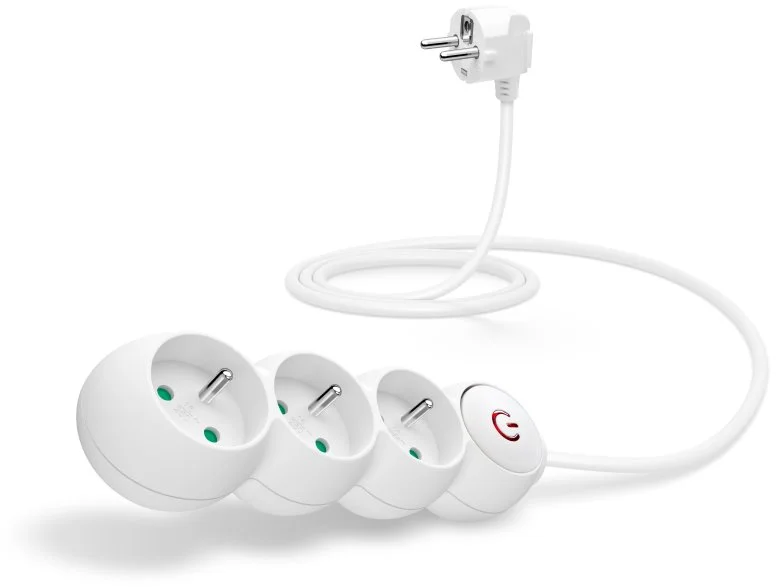 CONNECT IT prodlužovací kabel 230 V, 3 zásuvky, 1,5 m, s vypínačem (bílý)