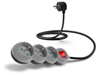 Connect IT prodlužovací kabel 230 V, 3 zásuvky, 1,5 m, s vypínačem (šedý)