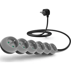 Connect IT prodlužovací kabel 230 V, 6 zásuvek, 2 m, bez vypínače (šedý)