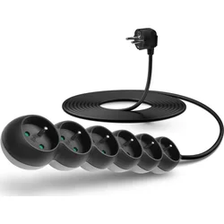 Connect IT prodlužovací kabel 230 V, 6 zásuvek, 5 m, bez vypínače (černý)